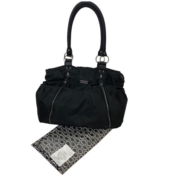 Carter's Handbags - Carter's Nylon Black Multi Pocket Large Size Shoulder Diaper Bag & Changing Pad